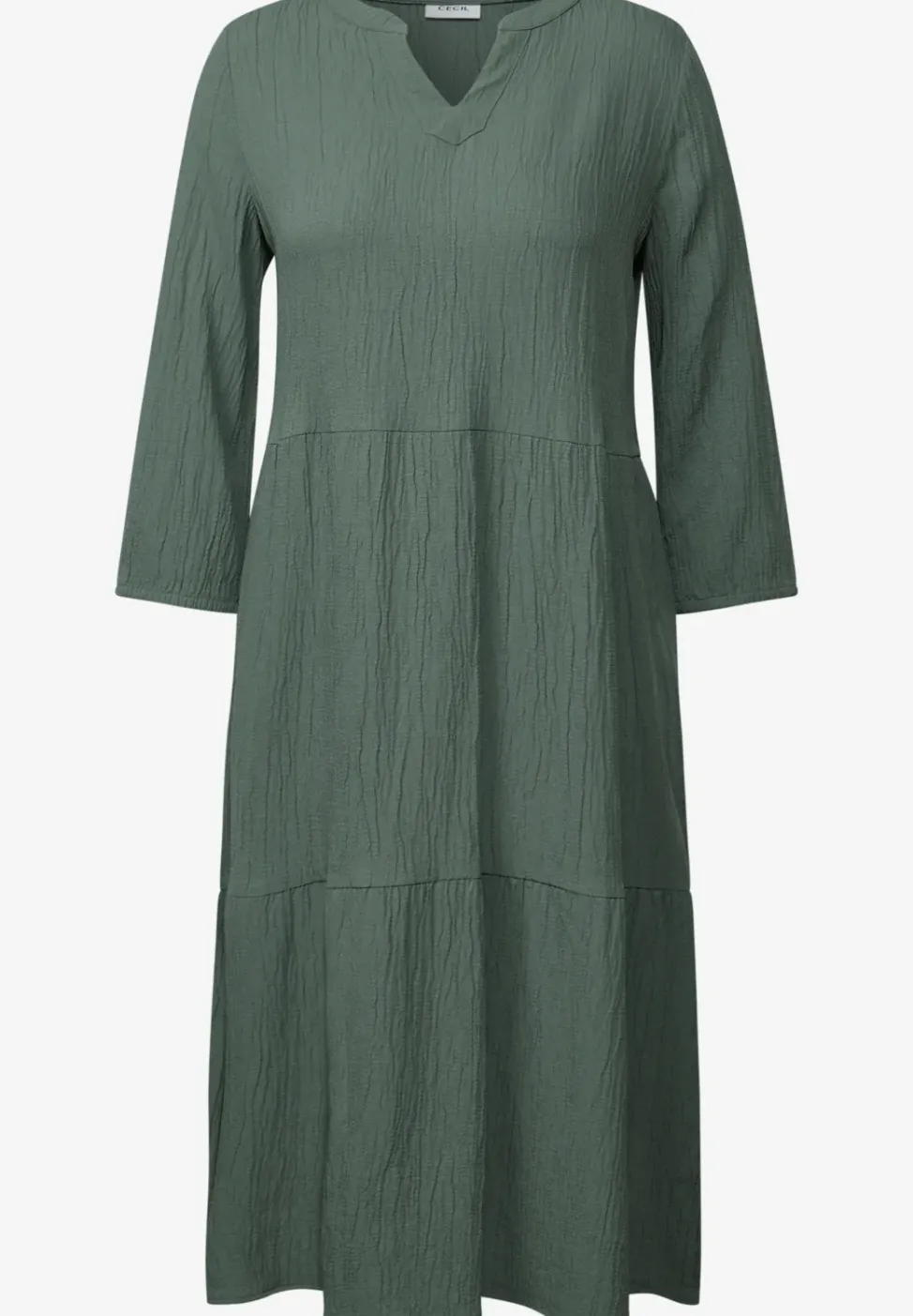 Seersucker-Kleid mit Volants