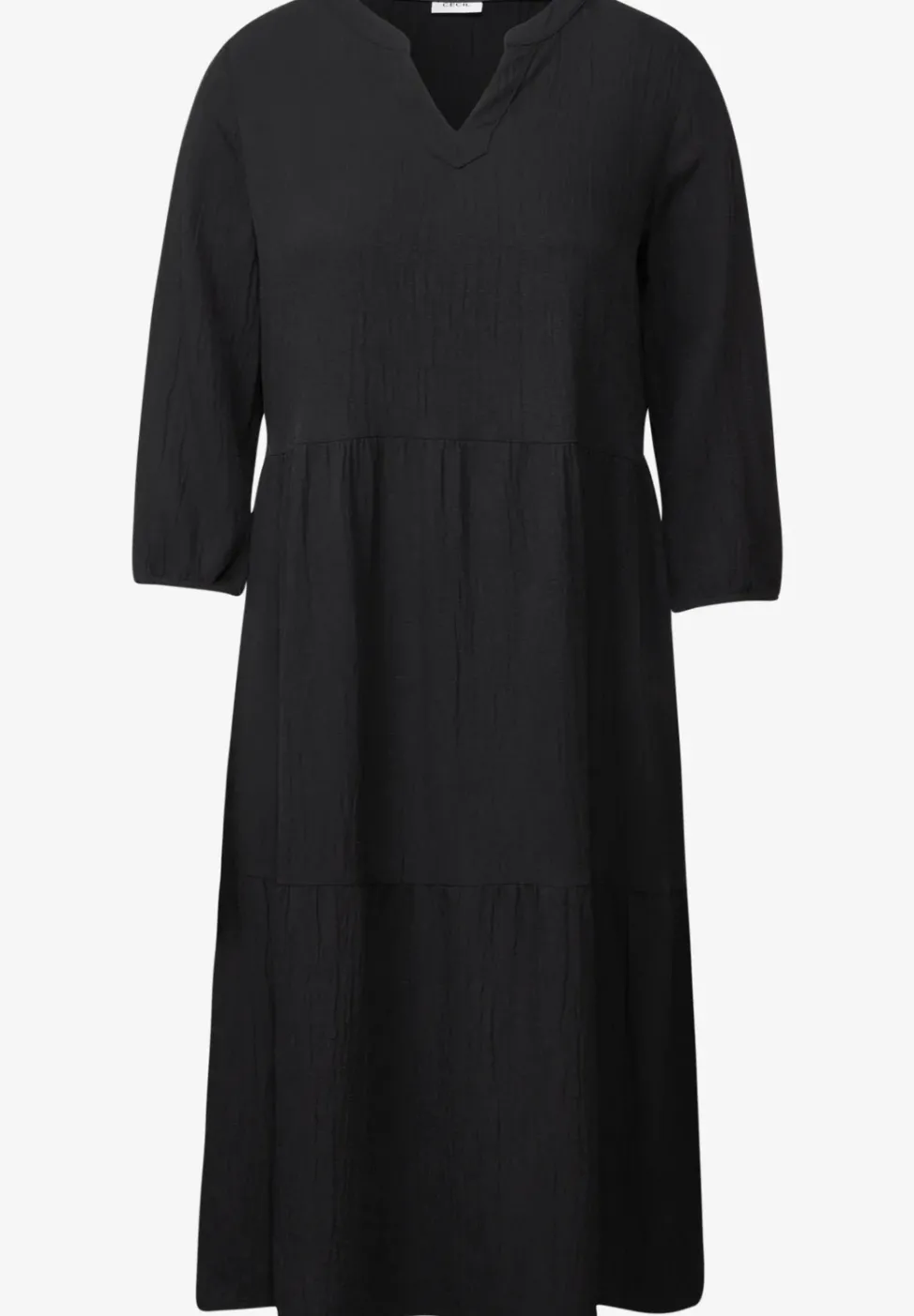 Seersucker-Kleid mit Volants