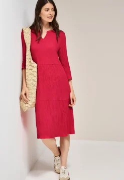 Seersucker-Kleid mit Volants