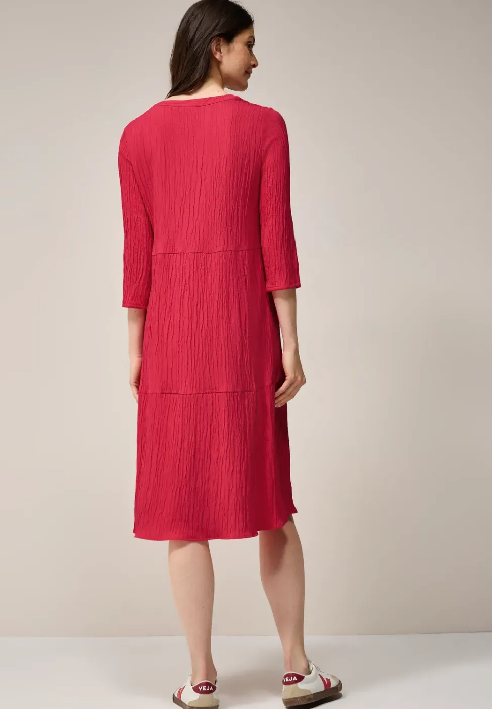 Seersucker-Kleid mit Volants