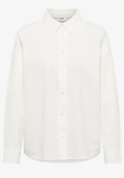 Seersucker Langarm Bluse mit Knopfleiste