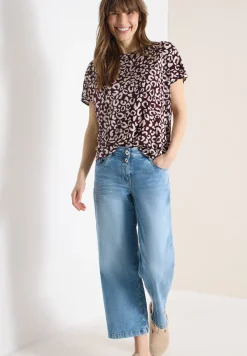 Shirt im Leinen-Look mit Leo-Print