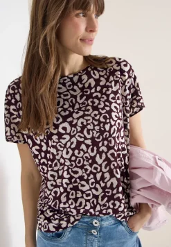 Shirt im Leinen-Look mit Leo-Print