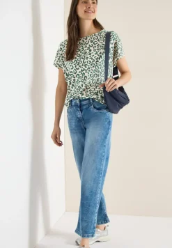 Shirt im Leinen-Look mit Leo-Print