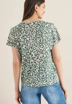 Shirt im Leinen-Look mit Leo-Print