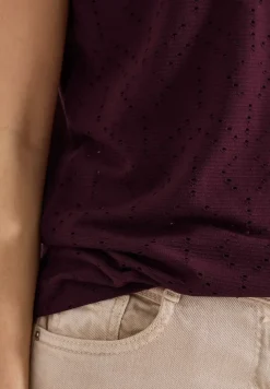 Shirt mit Boatneck in Ajour-Optik