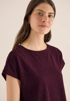 Shirt mit Boatneck in Ajour-Optik