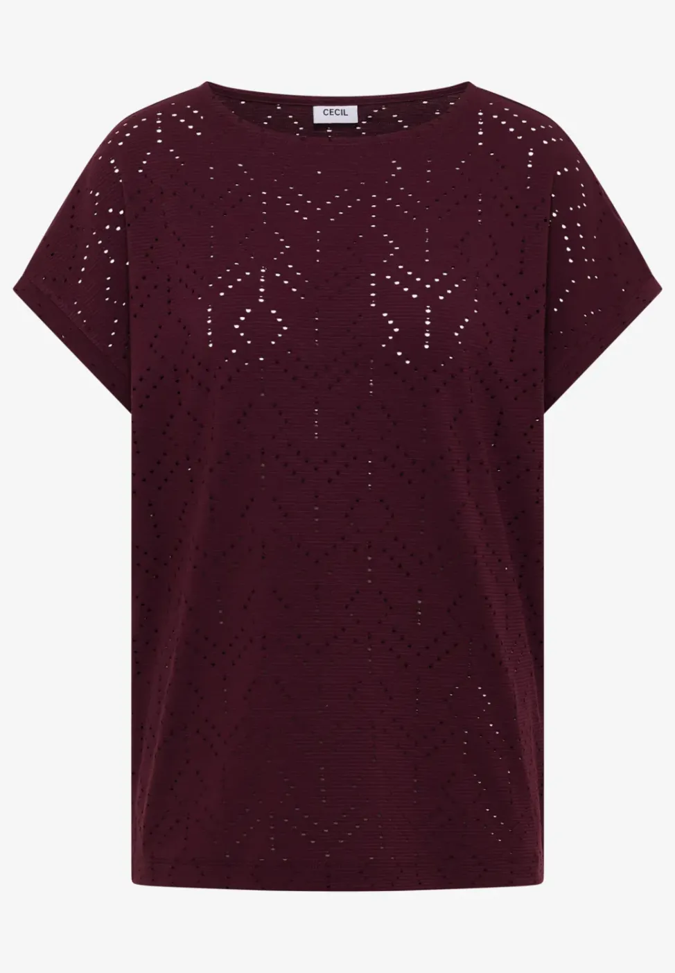 Shirt mit Boatneck in Ajour-Optik