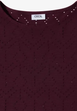 Shirt mit Boatneck in Ajour-Optik