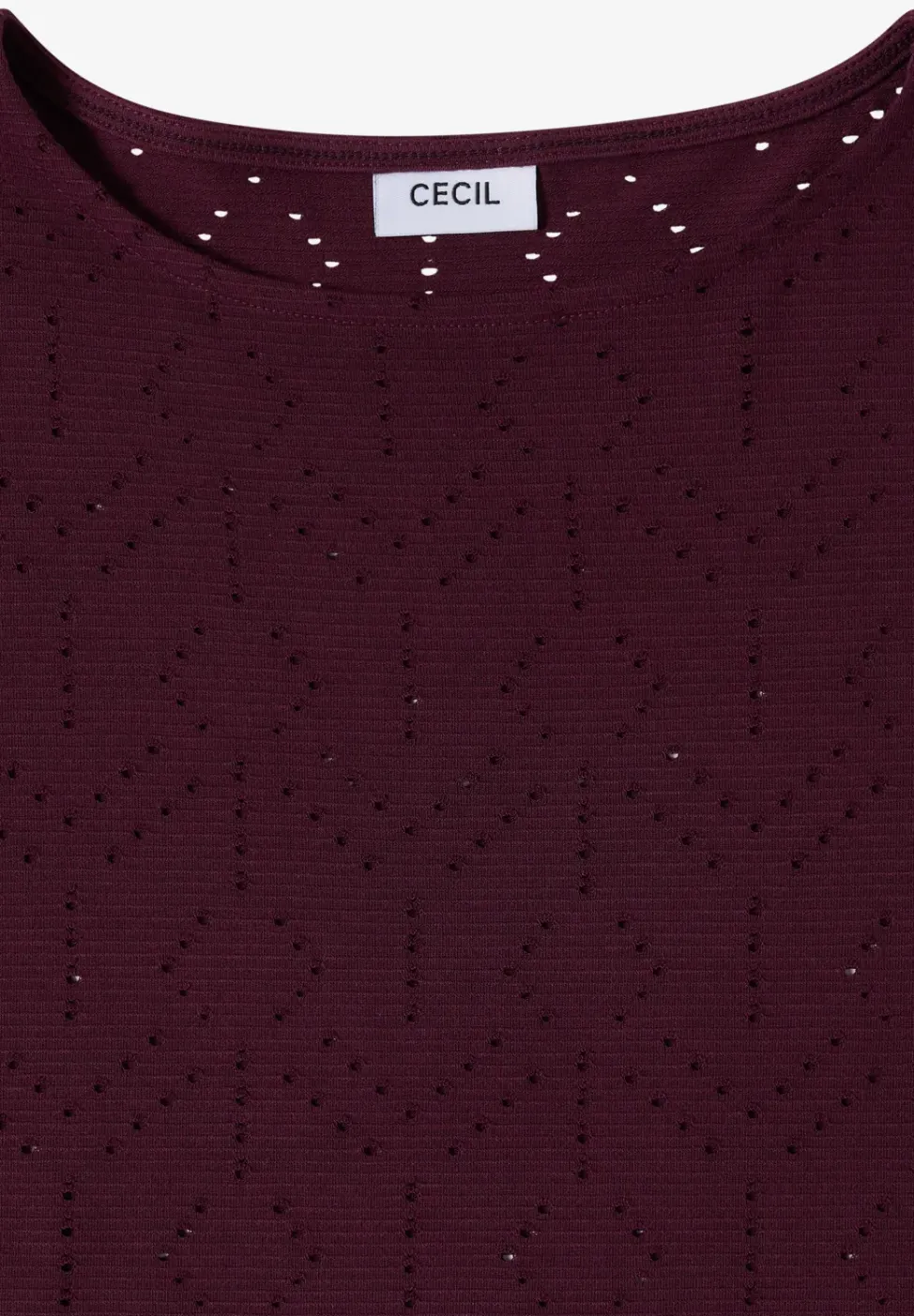 Shirt mit Boatneck in Ajour-Optik