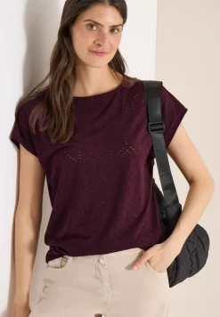 Shirt mit Boatneck in Ajour-Optik