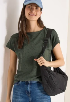 Shirt mit Boatneck in Ajour-Optik