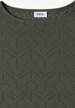 Shirt mit Boatneck in Ajour-Optik