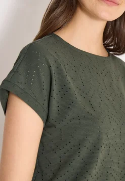 Shirt mit Boatneck in Ajour-Optik