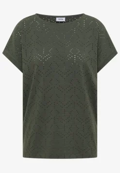 Shirt mit Boatneck in Ajour-Optik