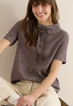 Shirt mit Funnel Neck im Two-Tone-Look