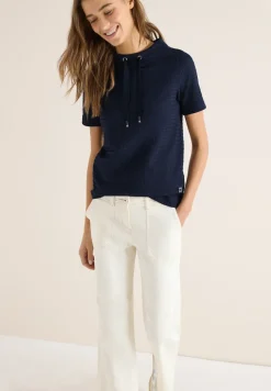 Shirt mit Funnel Neck im Two-Tone-Look