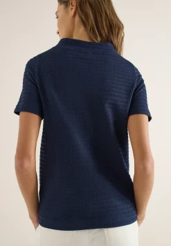 Shirt mit Funnel Neck im Two-Tone-Look