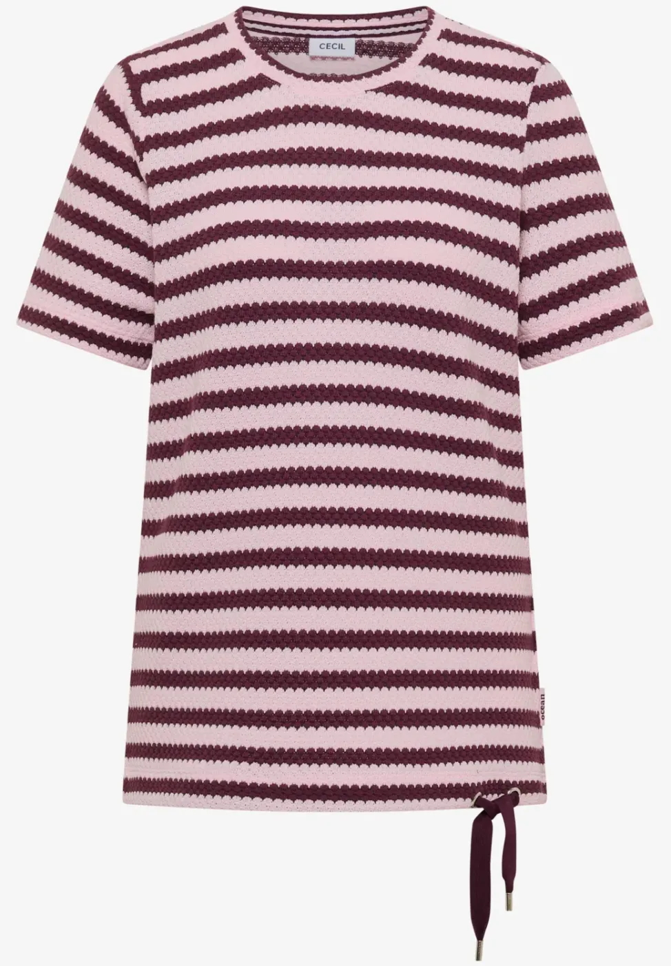 Shirt mit Rundhals im Ajour-Look