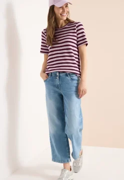 Shirt mit Rundhals im Ajour-Look