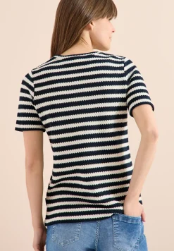 Shirt mit Rundhals im Ajour-Look