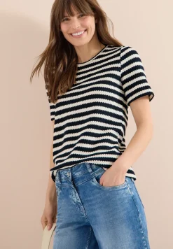 Shirt mit Rundhals im Ajour-Look