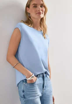 Shirt mit Rundhals und Rippdetails