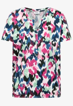 Shirt mit Split Neck im Tunika-Look