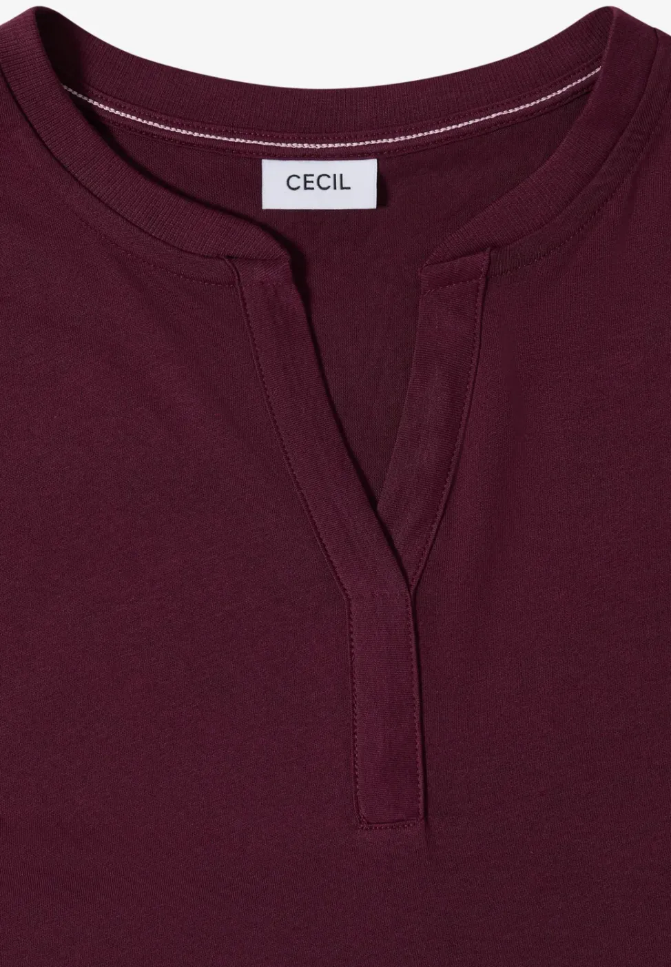 Shirt mit Split Neck im Tunika-Look
