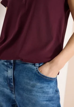 Shirt mit Split Neck im Tunika-Look