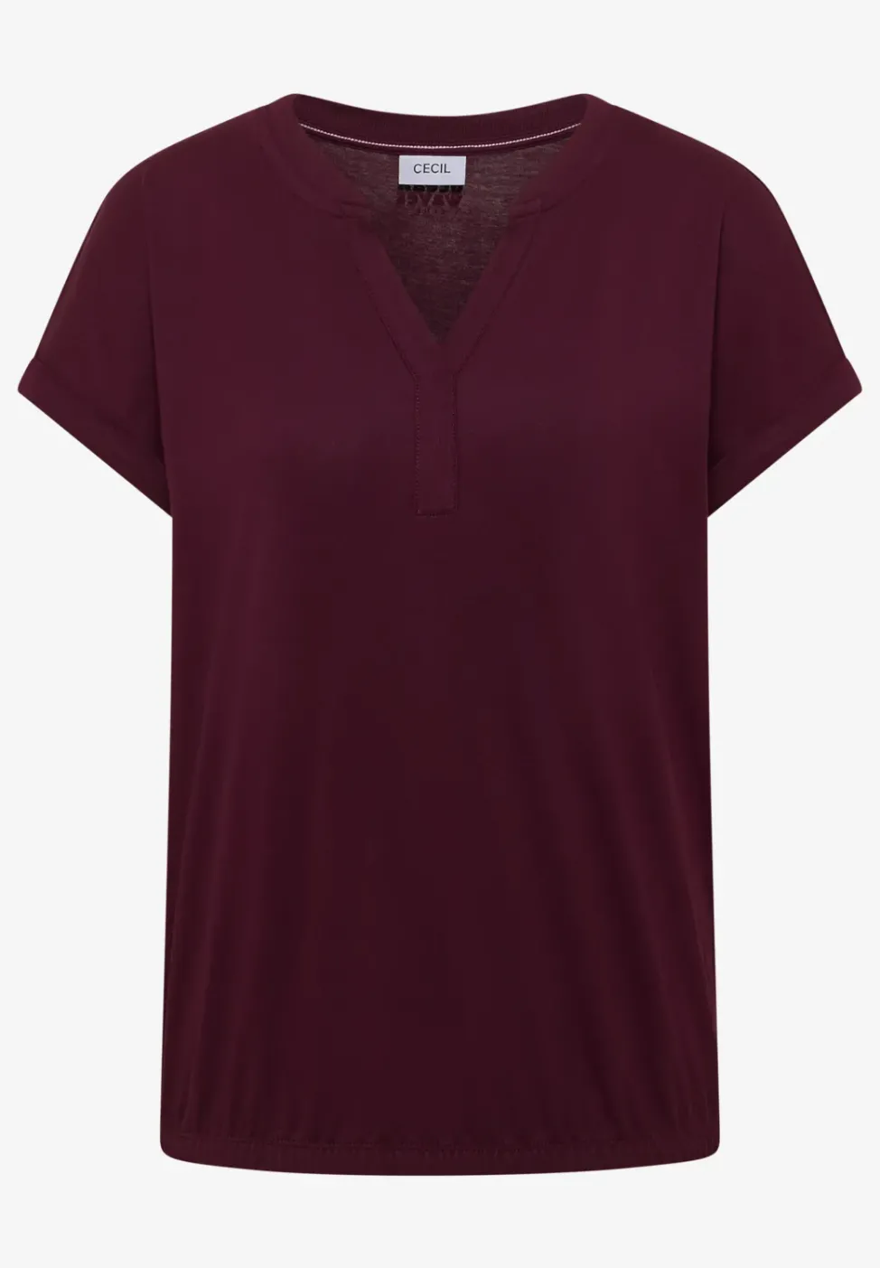 Shirt mit Split Neck im Tunika-Look