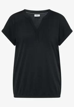 Shirt mit Split Neck im Tunika-Look