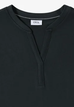 Shirt mit Split Neck im Tunika-Look