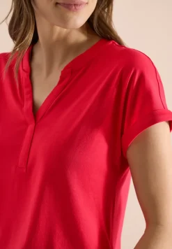 Shirt mit Split Neck im Tunika-Look