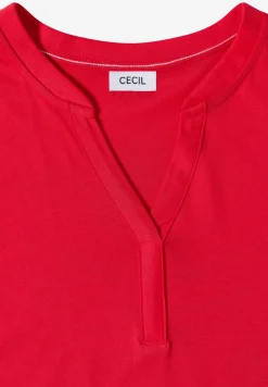 Shirt mit Split Neck im Tunika-Look
