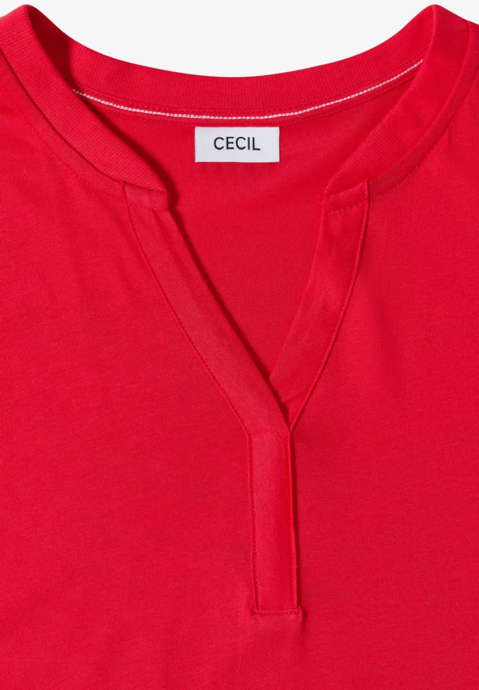 Shirt mit Split Neck im Tunika-Look