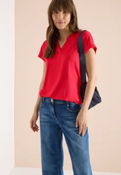 Shirt mit Split Neck im Tunika-Look