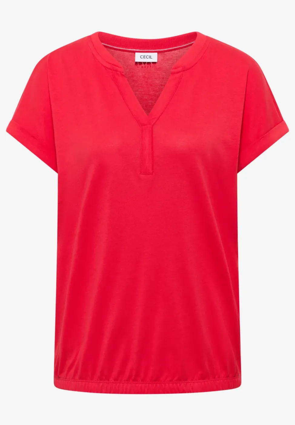 Shirt mit Split Neck im Tunika-Look
