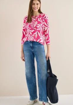 Shirt mit Split Neck und Print