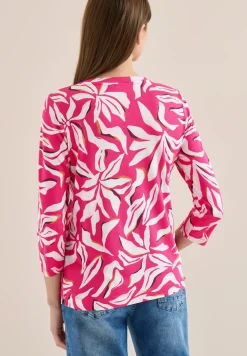 Shirt mit Split Neck und Print