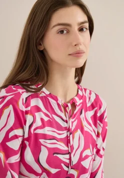 Shirt mit Split Neck und Print