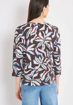 Shirt mit Split Neck und Print