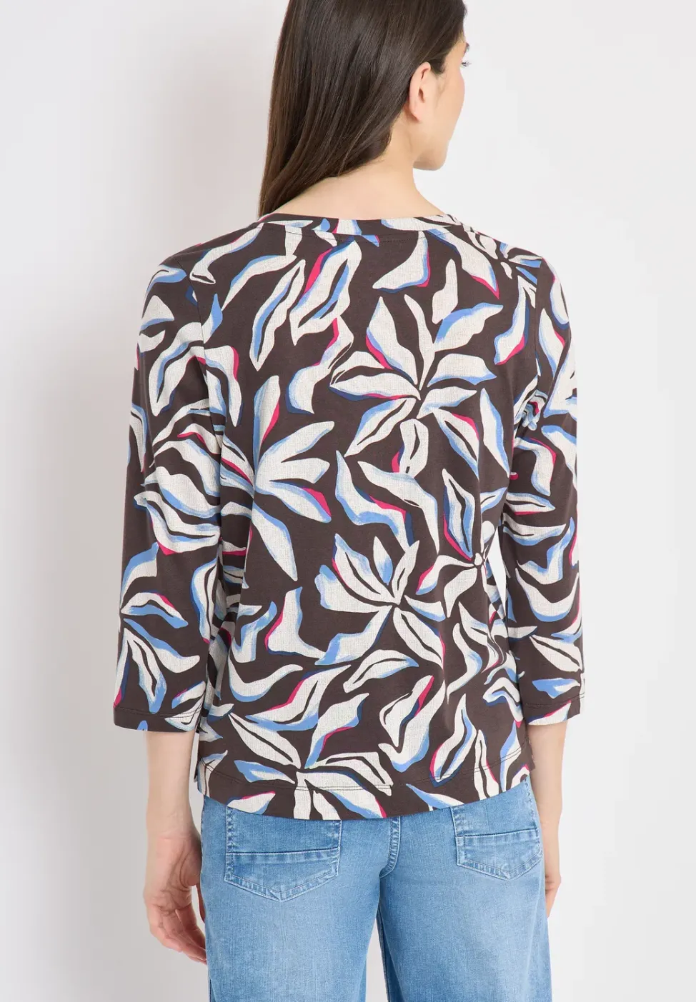 Shirt mit Split Neck und Print