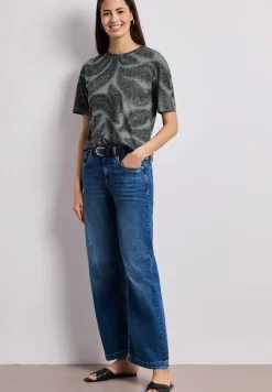 Shirt im Ausbrenner-Look mit Print