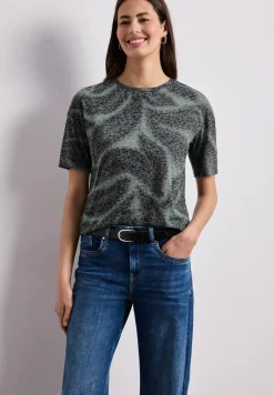 Shirt im Ausbrenner-Look mit Print