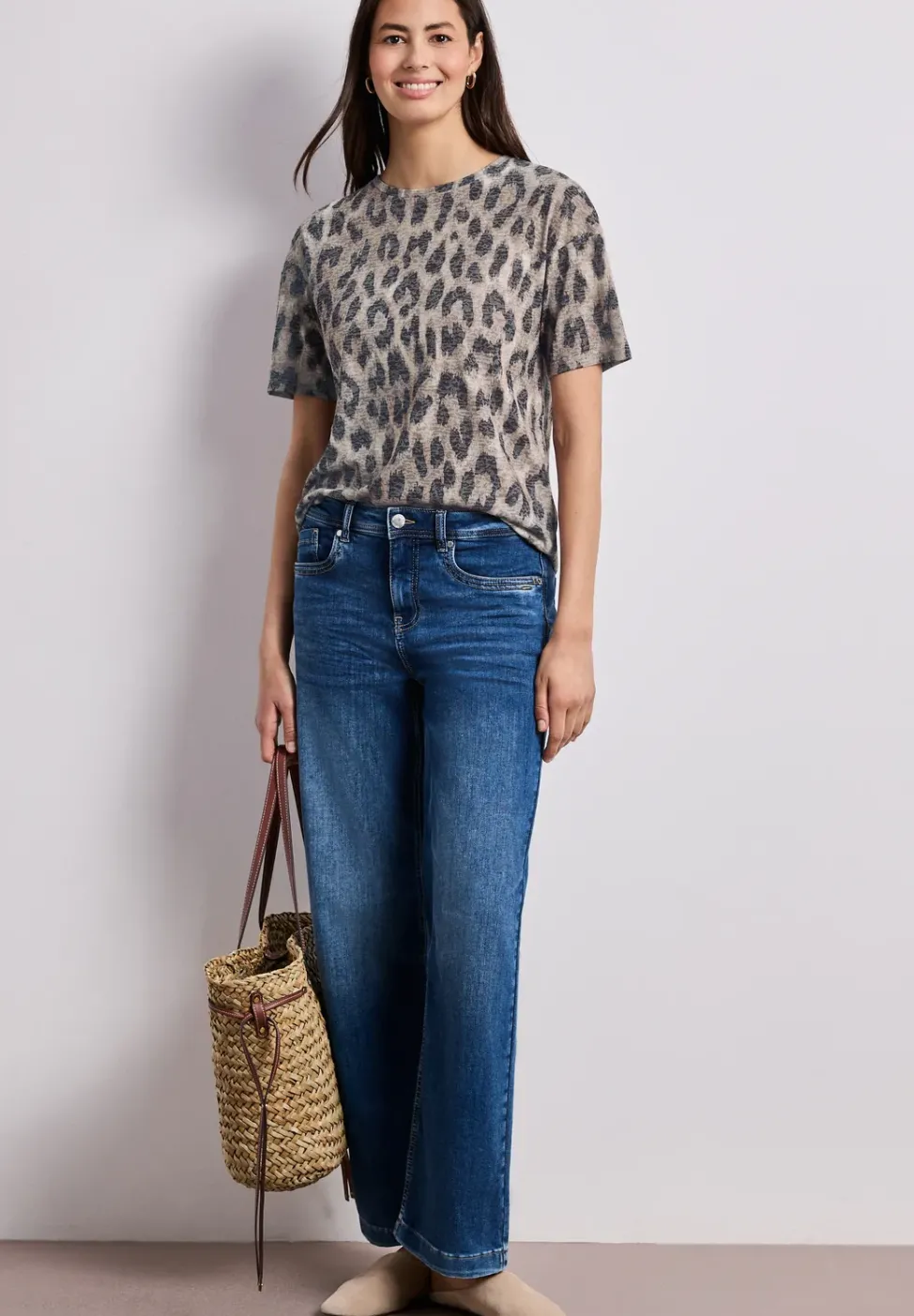 Shirt im Ausbrenner-Look mit Print