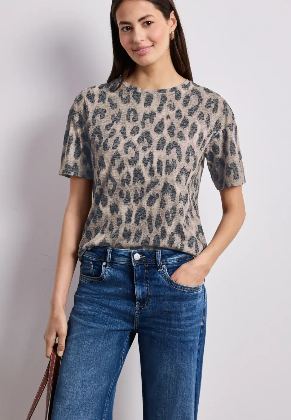 Shirt im Ausbrenner-Look mit Print