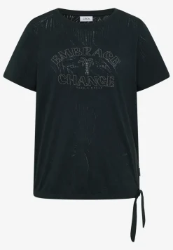 Shirt im Ausbrenner-Look mit Wording