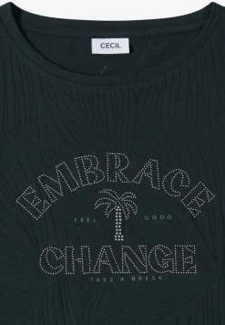 Shirt im Ausbrenner-Look mit Wording