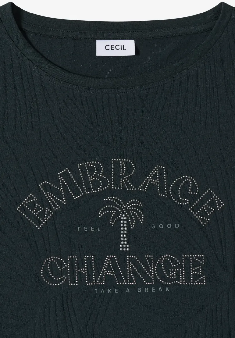 Shirt im Ausbrenner-Look mit Wording